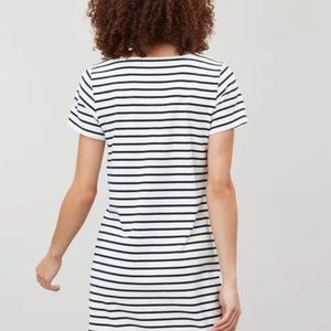 Joules, midi, navy and white striped dress. Size 8US